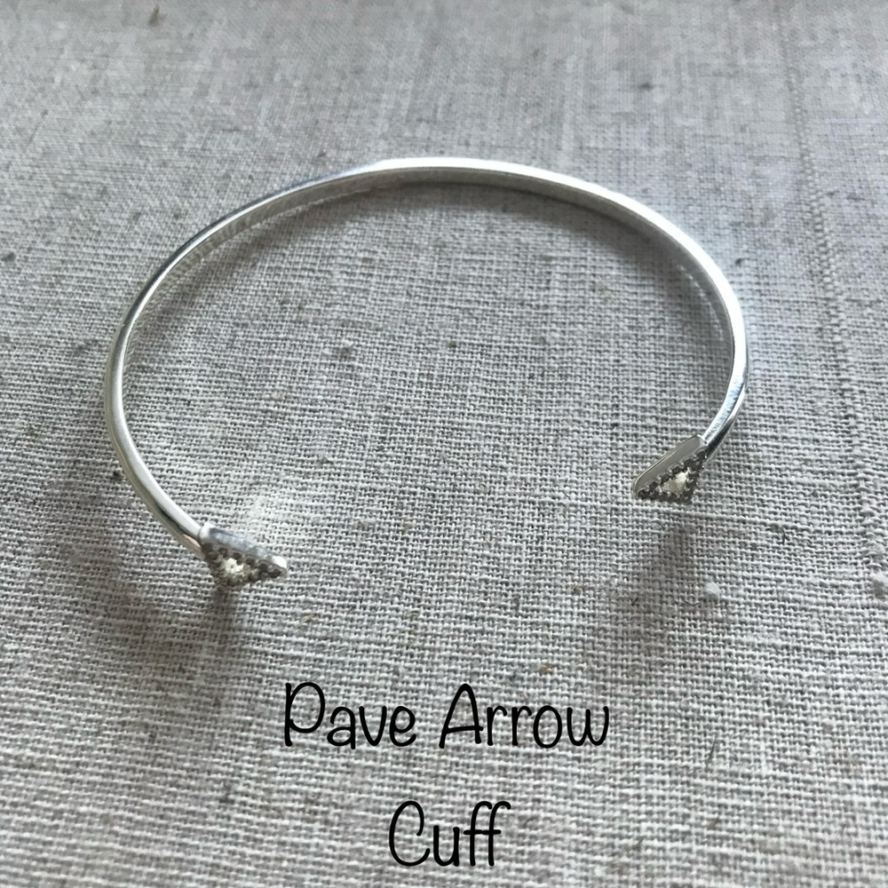 Stella & Dot Silver Pave Arrow Cuff Bracelet